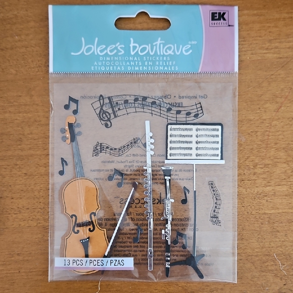 Musical Instrument Stickers - Black, Silver, Brown